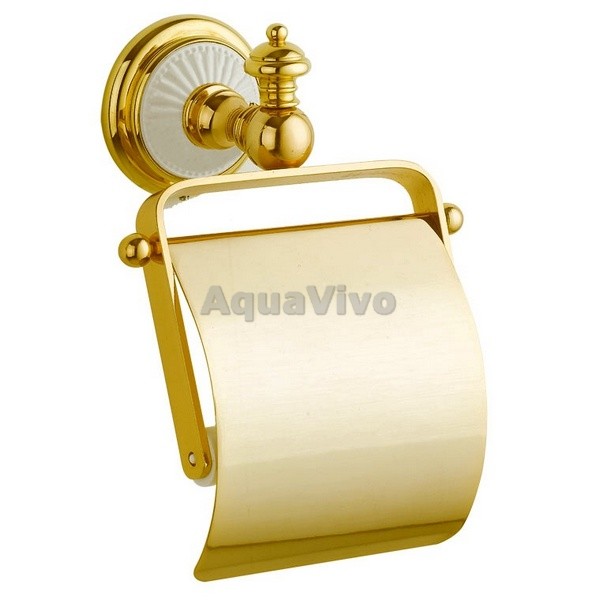 Держатель туалетной бумаги Boheme Palazzo 10101 с крышкой, цвет золото