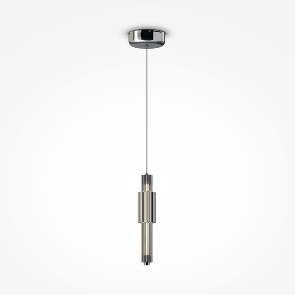 Подвесной светильник Maytoni Verticale MOD308PL-L9GR3K, арматура хром, плафон стекло серое