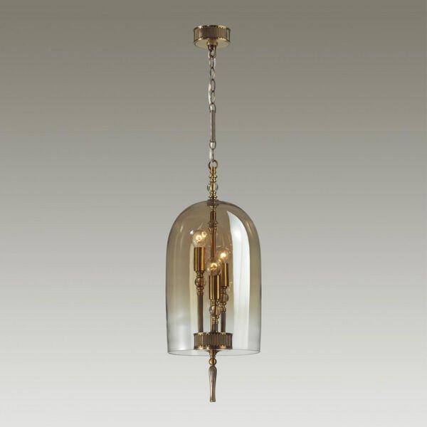 Подвесной светильник Odeon Light Bell 4892/3, арматура бронза, плафон стекло коричневое - фото 1
