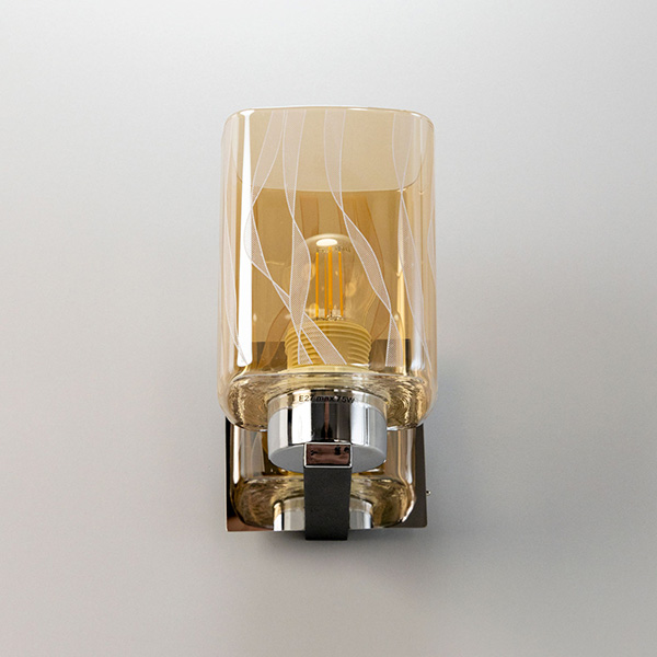 Бра Citilux Сафари CL145411, арматура венге, плафон стекло бежевое, 10х17 см - фото 1