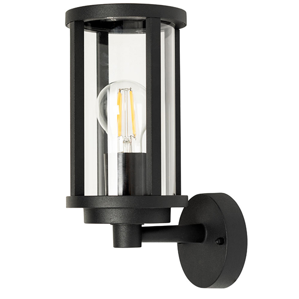 Настенный светильник Arte Lamp Toronto A1036AL-1BK, арматура черная, плафон стекло прозрачное, 13х18 см