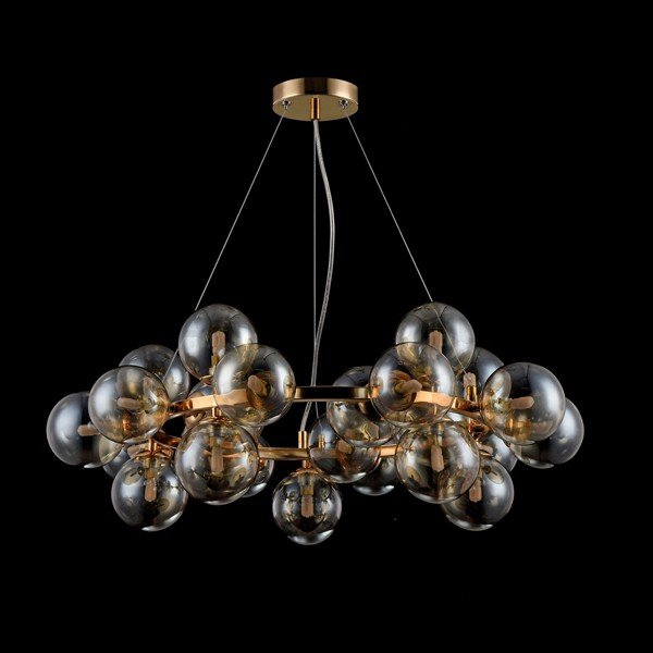 Подвесной светильник Maytoni Dallas MOD548PL-25G, арматура золото, плафоны стекло янтарное, 69х69 см - фото 1