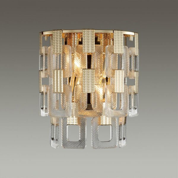 Настенный светильник Odeon Light Buckle 4989/2W, арматура золото, плафон стекло прозрачное - фото 1