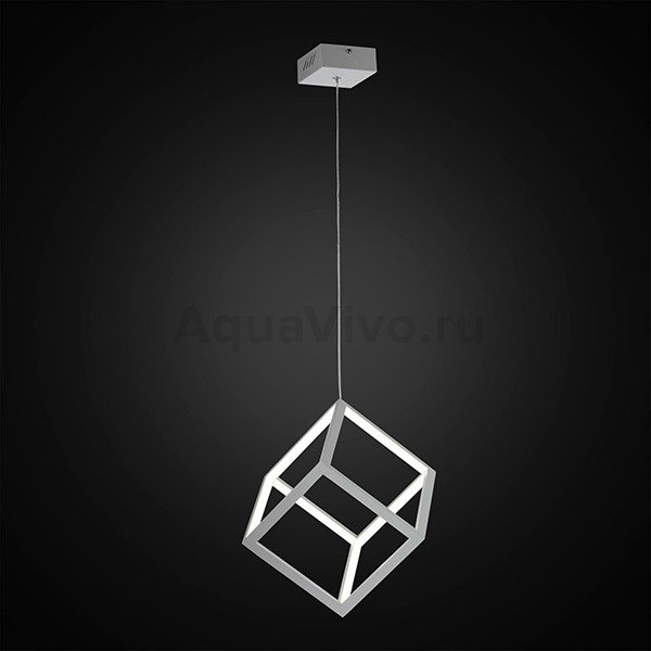 Подвесной светильник Citilux Куб CL719200, арматура белая, плафон металл / полимер белый, 36х36 см