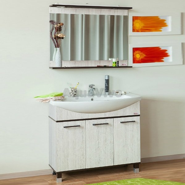 Мебель для ванной Sanflor Толедо 105, цвет Венге/Орегон