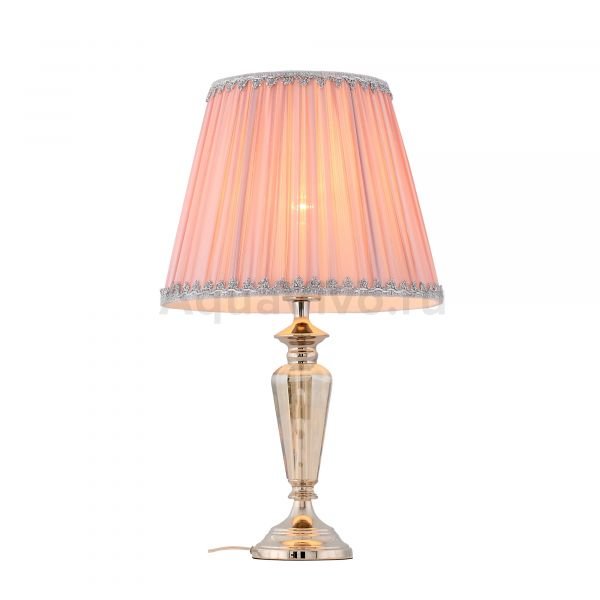 Прикроватная лампа ST Luce Vezzo SL965.104.01, арматура металл, цвет хром, плафон текстиль, цвет розовый