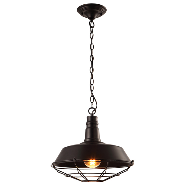 Подвесной светильник Arte Lamp Pandora A9183SP-1BK, арматура черная, плафон металл черный, 37х37 см - фото 1