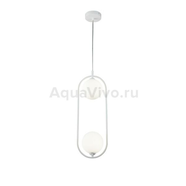 Подвесной светильник Maytoni Ring MOD013PL-02W, арматура цвет белый, плафон/абажур стекло, цвет белый