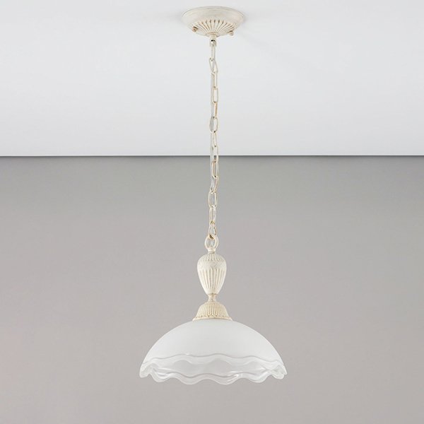Подвесной светильник Citilux Латур CL413210, арматура белая / золото, плафон стекло белое, 30х30 см - фото 1
