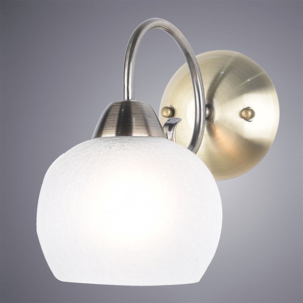 Бра Arte Lamp Margo A9317AP-1AB, арматура бронза, плафон стекло белое, 15х25 см - фото 1