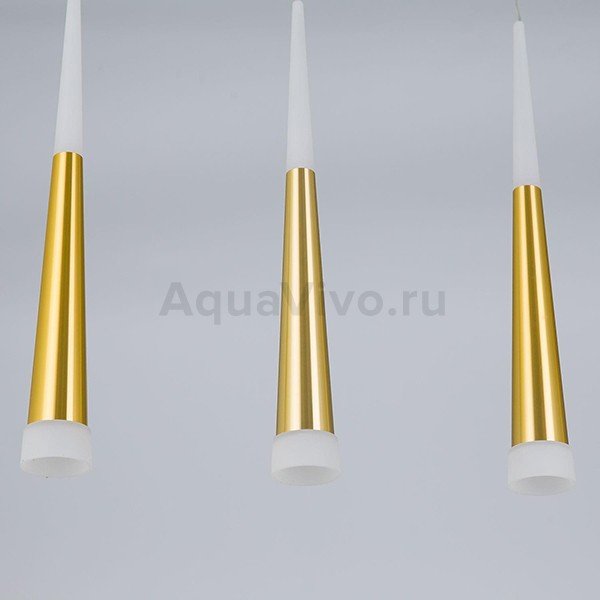 Подвесной светильник Citilux Вегас CL227052, арматура золото, плафоны полимер белый / золото, 93х10 см - фото 1
