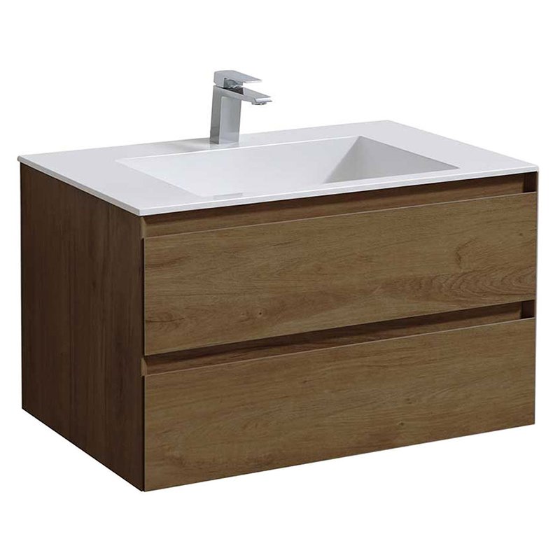 Мебель для ванной Vincea Luka 80, с 2 ящиками, цвет табачный дуб - фото 1