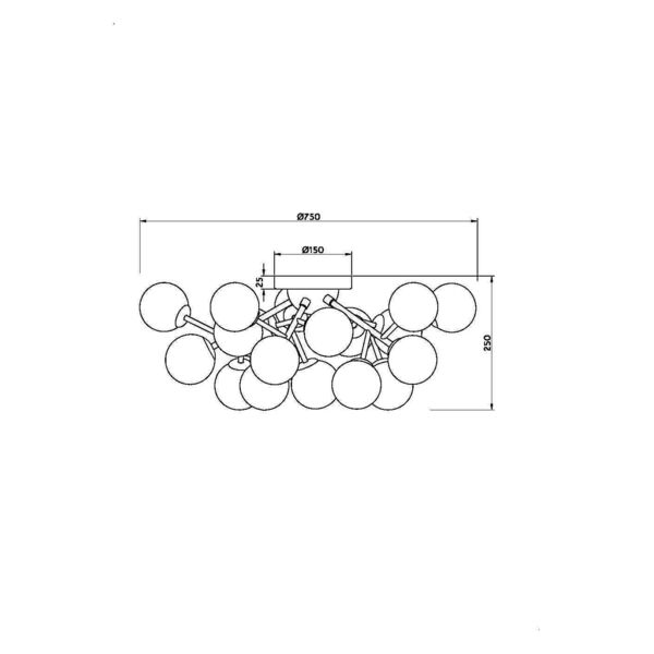 Потолочный светильник Maytoni Dallas MOD545CL-20B, арматура матовая черная, плафон дымчатый - фото 1