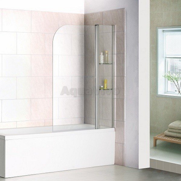Шторка на ванну Good Door Screen HS-100-C-CH 100x140, стекло прозрачное, профиль хром - фото 1