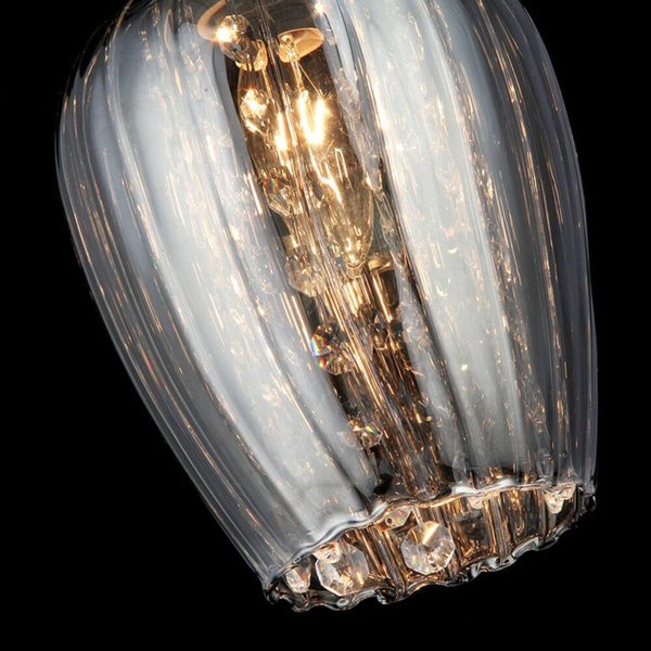 Подвесной светильник Maytoni Blues MOD033-PL-01-N, арматура никель, плафон стекло серое, 14х14 см