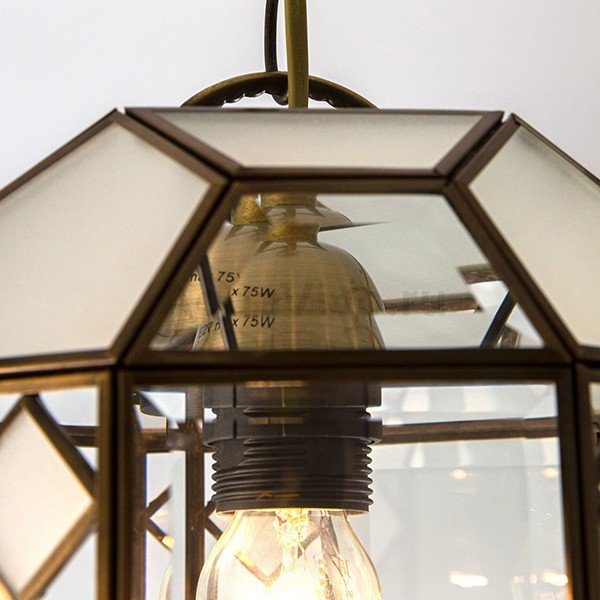 Подвесной светильник Citilux Фасет CL441212, арматура бронза, плафон стекло прозрачное, 20х20 см - фото 1