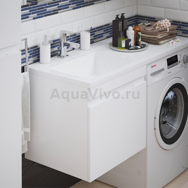 Мебель для ванной Corozo Альтаир 120 подвесная, с тумбой 56 см, цвет белый