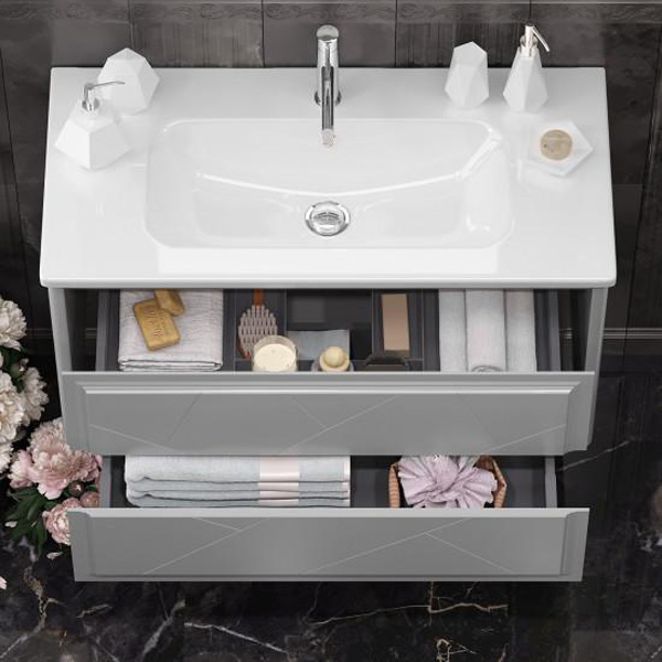 Мебель для ванной Опадирис Луиджи 100, цвет серый матовый