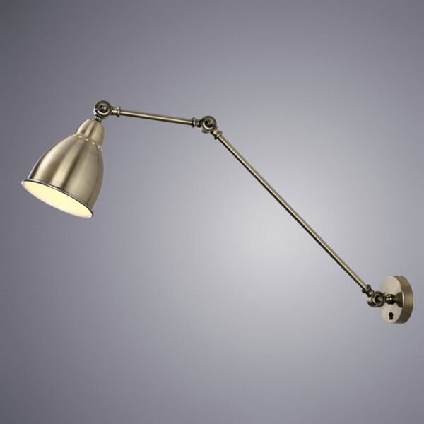 Бра Arte Lamp Braccio A2055AP-1AB, арматура бронза, плафон металл бронзовый - фото 1