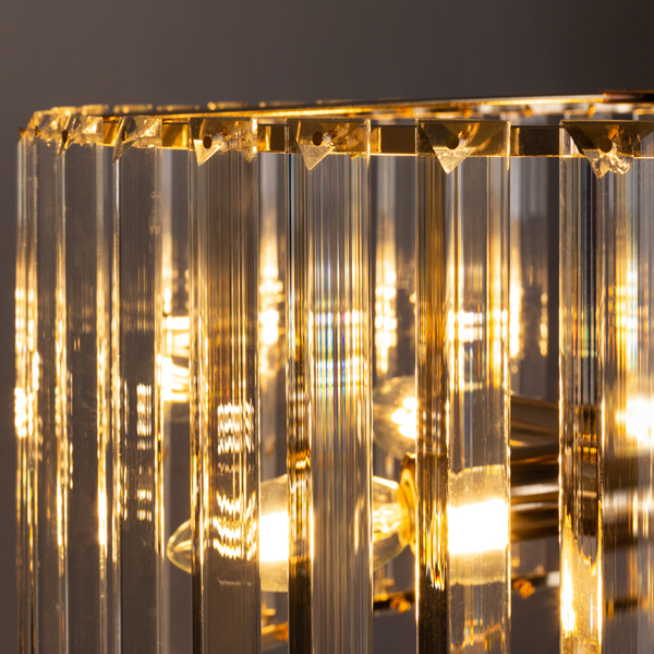 Подвесная люстра Arte Lamp Pollux A1033LM-6GO, арматура золото, плафон хрусталь прозрачный, 42х42 см