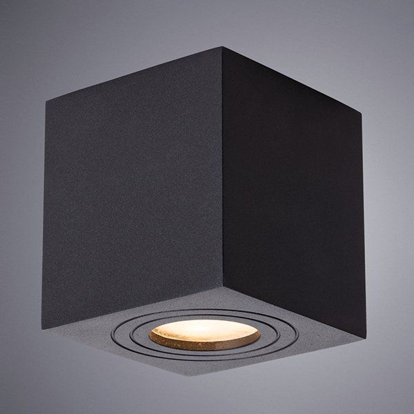 Потолочный светильник Arte Lamp Galopin A1461PL-1BK, арматура черная, плафон металл черный, 9х9 см - фото 1
