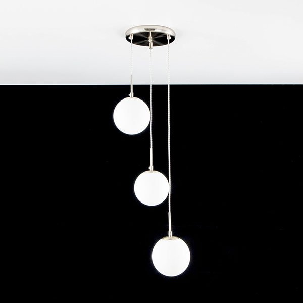 Подвесной светильник Citilux Томми CL102034, арматура хром матовый, плафоны стекло белое, 33х33 см