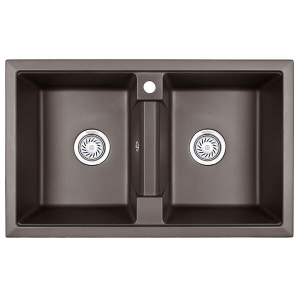 Кухонная мойка Granula GR-8101 ES 81x50, 2 чаши, цвет эспрессо