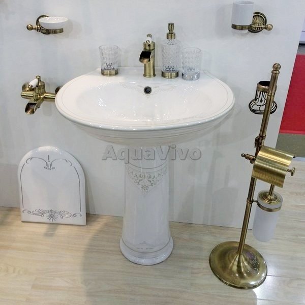Стойка Boheme Medici 10613 напольная, с держателем туалетной бумаги, ершиком и держателем освежителя, цвет бронза