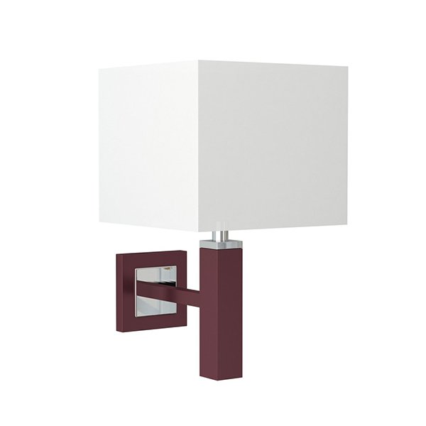 Бра Arte Lamp Waverley A8880AP-1BR, арматура хром / коричневая, плафон ткань белая, 20х26 см