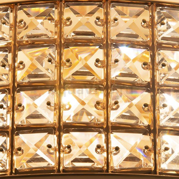 Потолочный светильник Citilux Портал CL324152, арматура золото, плафон стекло / хрусталь прозрачный, 41х41 см
