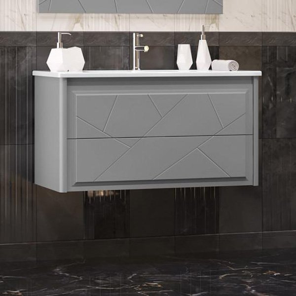 Мебель для ванной Опадирис Луиджи 100, цвет серый матовый - фото 1