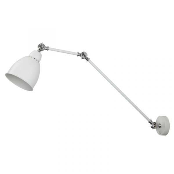 Бра Arte Lamp Braccio A2055AP-1WH, арматура белая / хром, плафон металл белый, 15х74 см