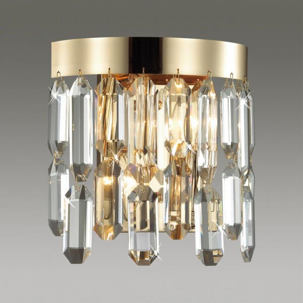 Настенный светильник Odeon Light Dakisa 4986/2W, арматура золото, плафон хрусталь прозрачный - фото 1
