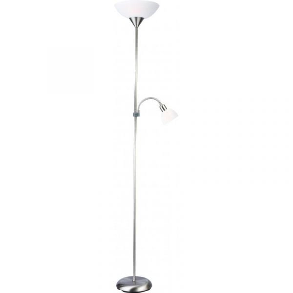 Торшер Arte Lamp Duetto A9569PN-2SS, арматура серебро, плафоны пластик белый, 30х30 см