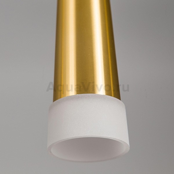 Подвесной светильник Citilux Вегас CL227032, арматура золото, плафоны полимер белый / золото, 55х9 см