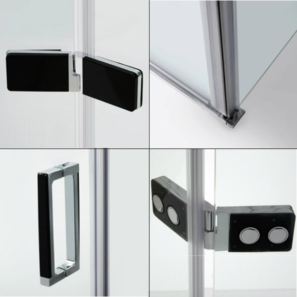 Душевая дверь WasserKRAFT Aller WasserSchutz 10H05L BLACK MATT 120х200, левая, стекло прозрачное, профиль серебристый - фото 1