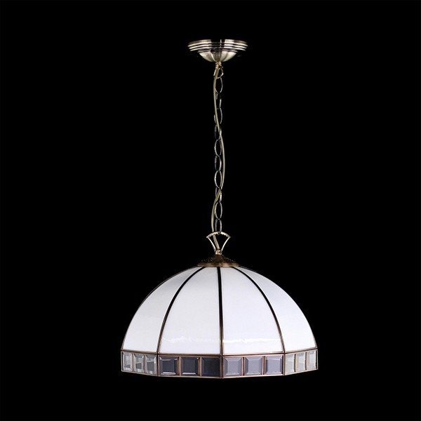 Подвесной светильник Citilux Шербург-1 CL440132, арматура бронза, плафон стекло белое, 41х41 см - фото 1