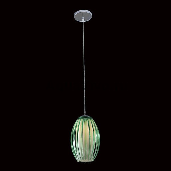 Подвесной светильник Citilux Октопус CL944003, арматура хром, плафоны стекло белое / зеленое, 18х18 см - фото 1
