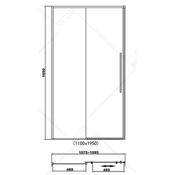 Душевая дверь RGW Stilvoll SV-12B 110x195, стекло прозрачное, профиль черный - фото 1