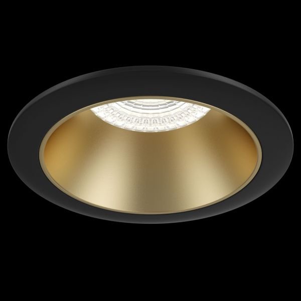 Встраиваемый светильник Maytoni Technical Share DL051-U-1BMG, арматура черная, плафон металл черный / золото матовое - фото 1