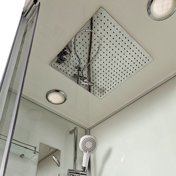Душевая кабина Deto Z120 Kerava 120x90, стекло прозрачное, профиль хром глянцевый, с сенсорным управлением, с крышей