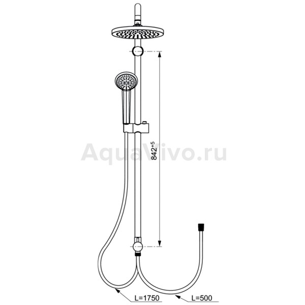 Душевая стойка Ideal Standard Ideal Rain Eco A6281AA для настенных смесителей - фото 1
