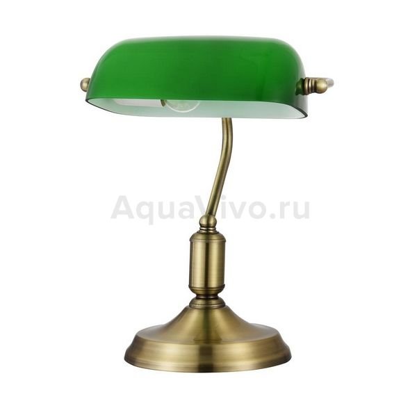 Интерьерная настольная лампа Maytoni Kiwi Z153-TL-01-BS, арматура цвет латунь, плафон/абажур стекло, цвет зеленый