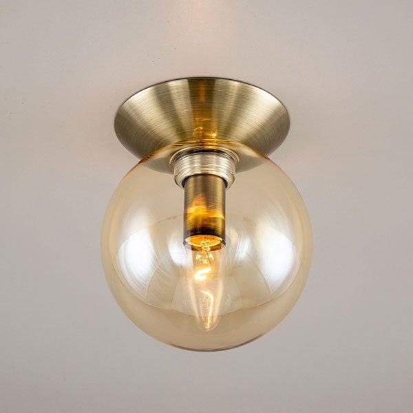 Потолочный светильник Citilux Томми CL102513, арматура бронза, плафон стекло бежевое, 15х15 см