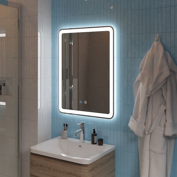 Зеркало BelBagno Marino SPC-MAR-600-800-LED-TCH-SND 60x80, с подсветкой, функцией антизапотевания, голосовым управлением и сенсорным выключателем  - фото 1