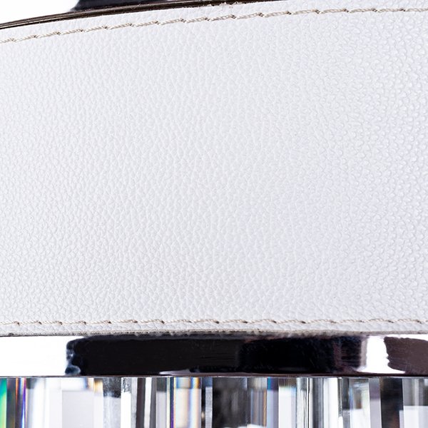 Бра Arte Lamp Diadem A1002AP-2CC, арматура хром / прозрачная, плафон кожа белая, 28х17 см