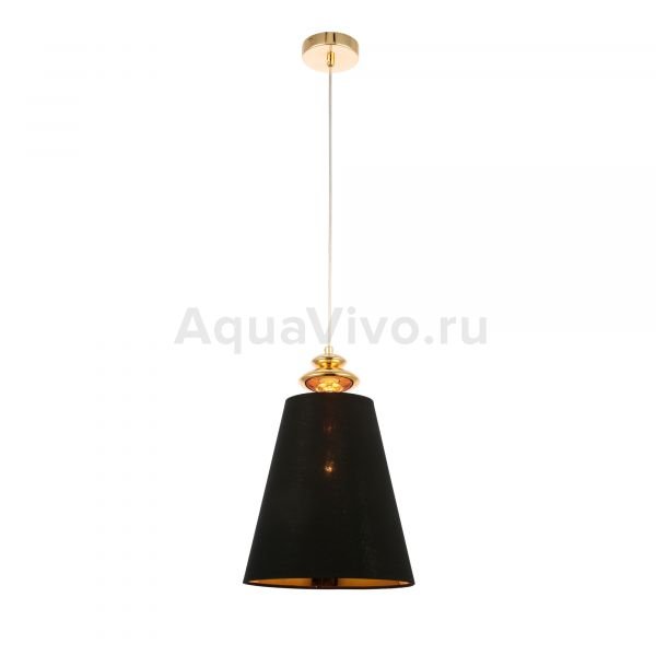 Подвесной светильник ST Luce Rionfo SL1137.203.01, арматура металл, цвет золото, плафон текстиль, цвет черный