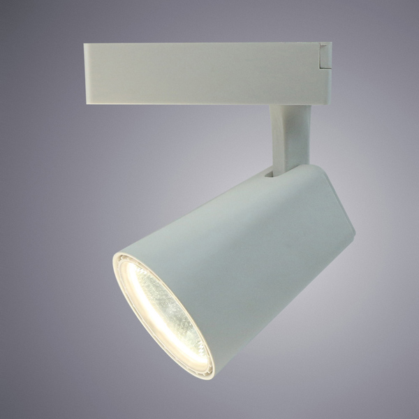 Трековый светильник Arte Lamp Amico A1821PL-1WH, арматура белая, плафон металл белый, 13х9 см