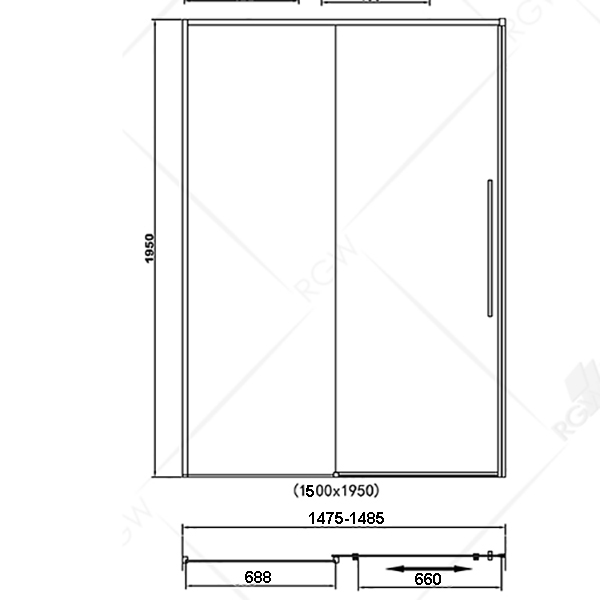 Душевая дверь RGW Stilvoll SV-12B 150, стекло прозрачное, профиль черный - фото 1
