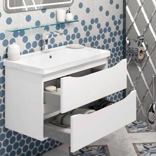 Мебель для ванной Опадирис Элеганс 80, цвет белый - фото 1